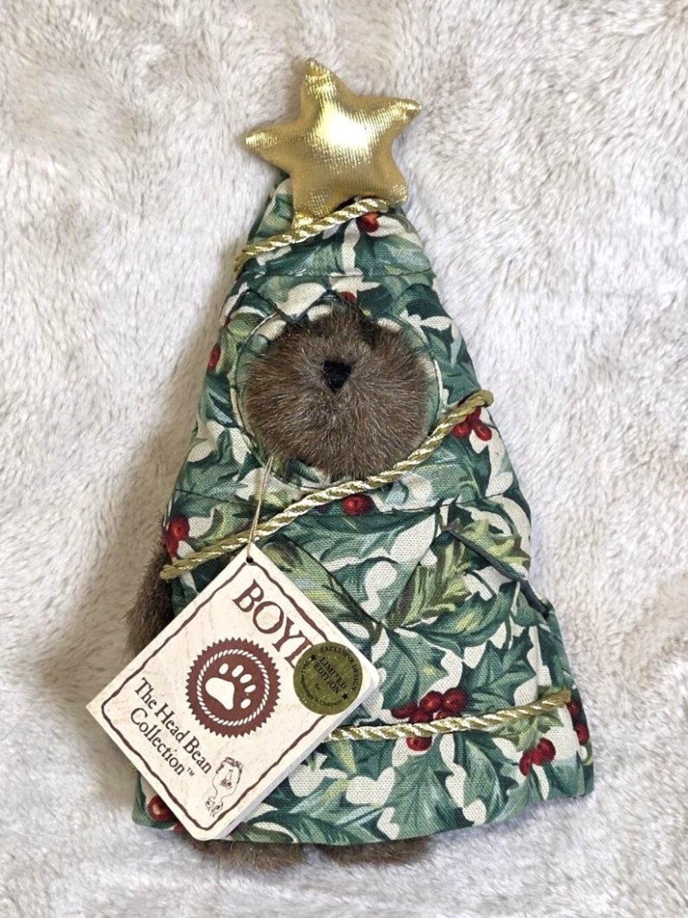 Boyds Bears Holly Jolly Peeker- #993634 - Ltd Edition Longaberger - 9" Christmas